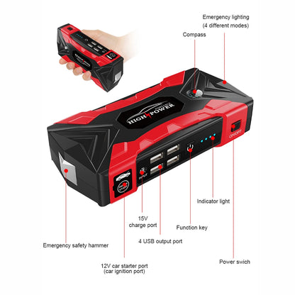 Car Jump Starter 3000A Starting Device Portable Power Bank Battery Starter Launcher For Car Booster Articles