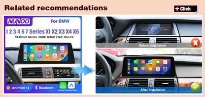 Wireless Carplay Android 14 For BMW F20 F30 F21 F22 F31 F32 F33 F34 F36 NBT EVO Multimedia Player Auto Radio Screen GPS