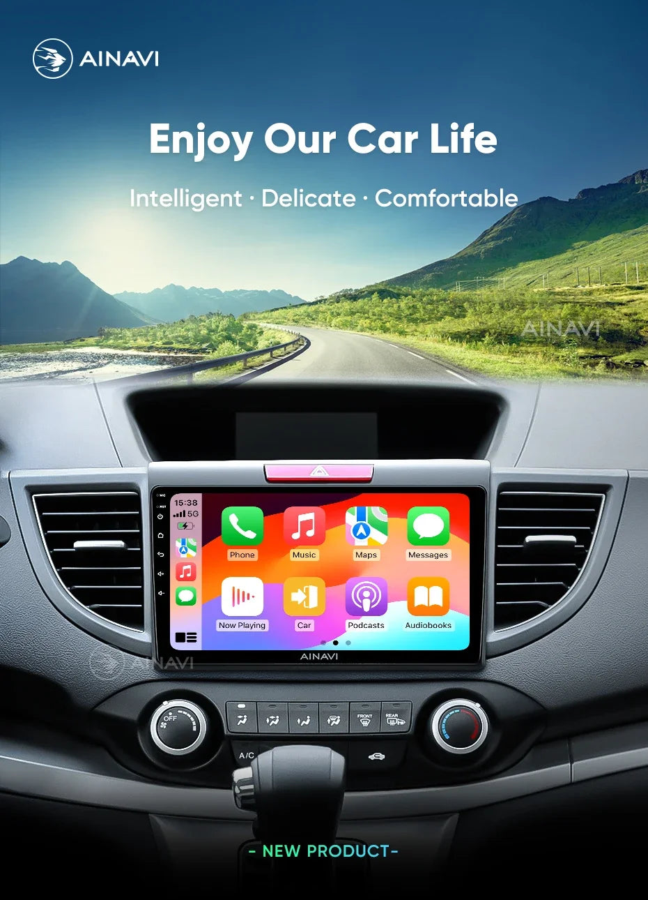 Ainavi Car Radio For Honda CRV CR-V 2012-2016 Carplay Android Auto Qualcomm Car Stereo Multimedia Player 4G Wifi DSP 48EQ