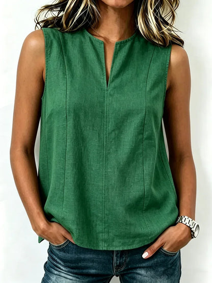 Solid Casual Loose Sleeveless Blouses For Women Fashion Summer Women's Oversized Shirts And Blouses Elegant Youth Female Tops