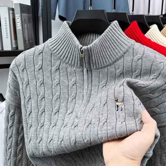 2025Autumn and Winter New Fashion Brand Men and Women Same Style Couple Shirt Fried Dough Twists Embroidery Dog Logo Top Sweater