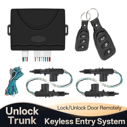 Hippcron Car Lock Door  Remote Control Entry System Car Central Control Lock With 4 Door Lock Actuator 12V Universal
