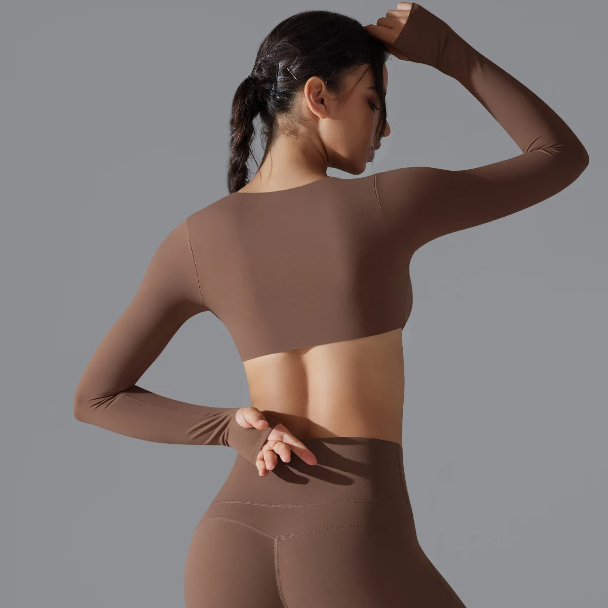 Sexy Cross Long Sleeve Sports Bra Push Up Yoga Crop Top Women Fitness Gym Workout Tops Women Brassiere Sport Female Clothing
