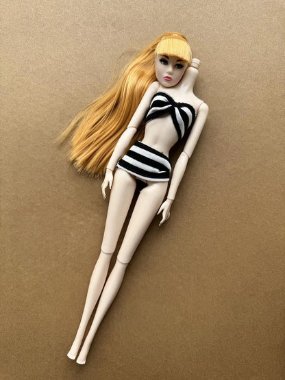 1/6 Scale Multi-jointed Fashion Doll Heads with Bangs Pony Tail Super White Beige Dark Brown Skin Tone PP Doll Figures for Colle