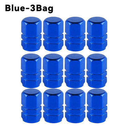 Silver Black Blue Aluminum Alloy Car Valve Cores Tire Valves Caps Air Pump Caps Tuning Products Accessories Replacement