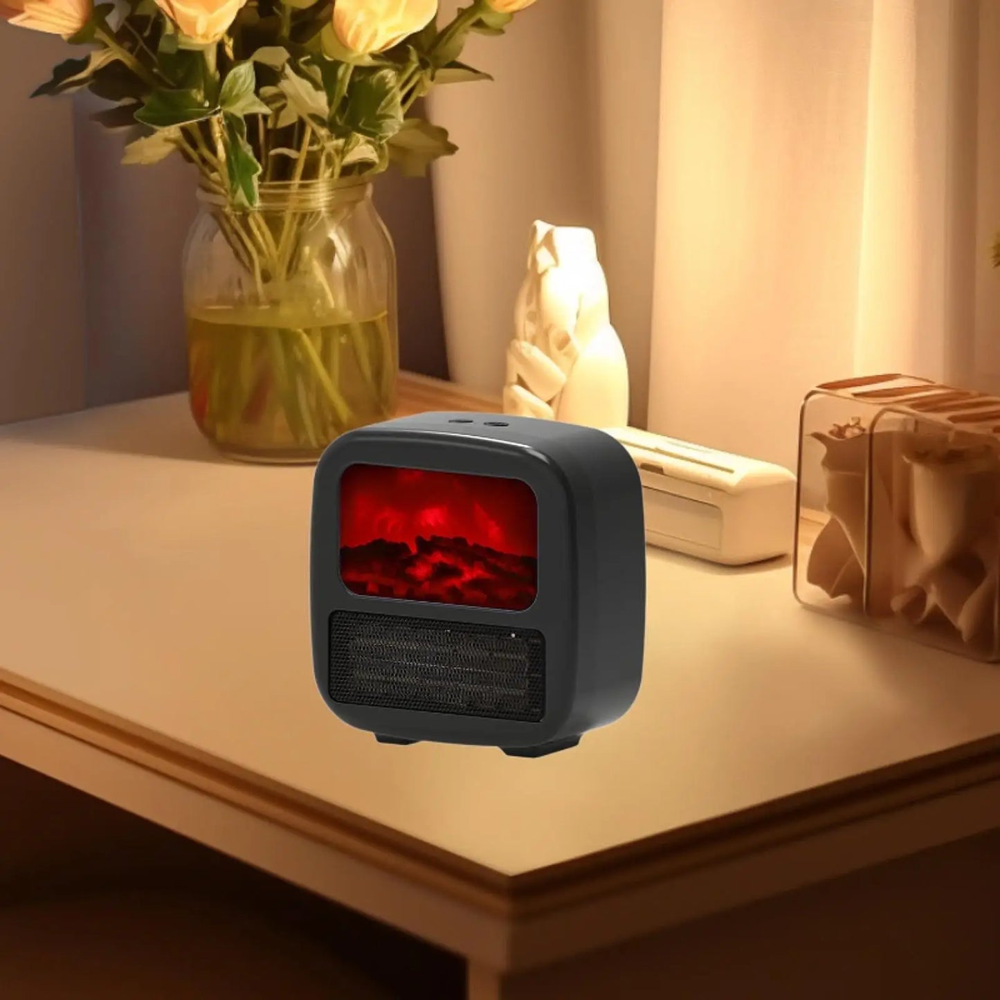 Portable Heater Electric Fireplace for Farmhouse Dormitory Bedroom