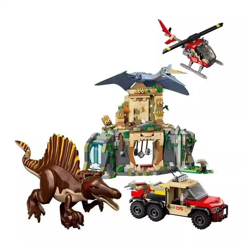 Spinosaurus and Fengshen Pterodactyl Aerial Mission Creative Series Model  Boys' Educational Dinosaur Puzzle Toy Gift Decoration
