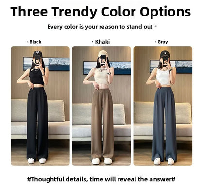 High Waist Wide Leg Pants Women's Loose Casual Straight Nine Points Super plus Size Slimming Trousers Korean Sle Spring Aut...