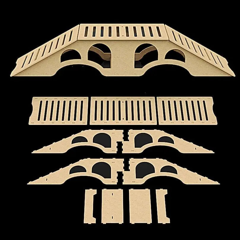 RC remote-controlled vehicle, off-road obstacle, bridge crossing, steep incline, ramp board, 1/18, 1/24, 1/30, SCX24, SCX30.