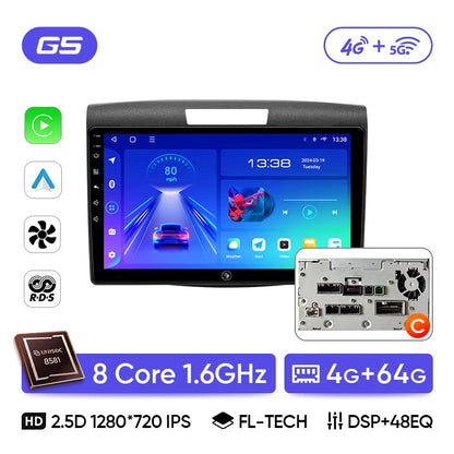 Ainavi Car Radio For Honda CRV CR-V 2012-2016 Carplay Android Auto Qualcomm Car Stereo Multimedia Player 4G Wifi DSP 48EQ