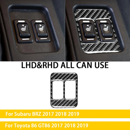 For Subaru BRZ Toyota 86 GT86 2017 2018 2019 Carbon Fiber Car Accessories Gear Shift Cup Holder Air Conditioning Trim Sticker