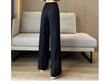 High Waist Wide Leg Pants Women's Loose Casual Straight Nine Points Super plus Size Slimming Trousers Korean Sle Spring Aut...
