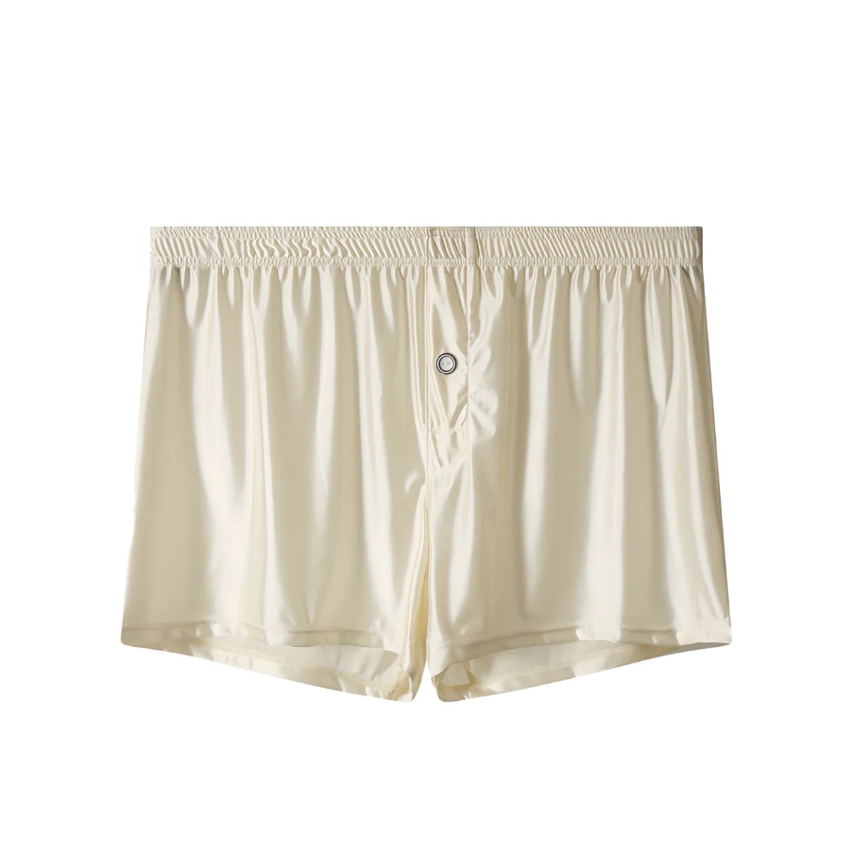 Three-Pack of Men's High-End Simple Smooth Satin Comfortable Skin-Friendly Home Boxer Briefs, Casual Sports Boxer Briefs for Men That Can Be Worn Outside