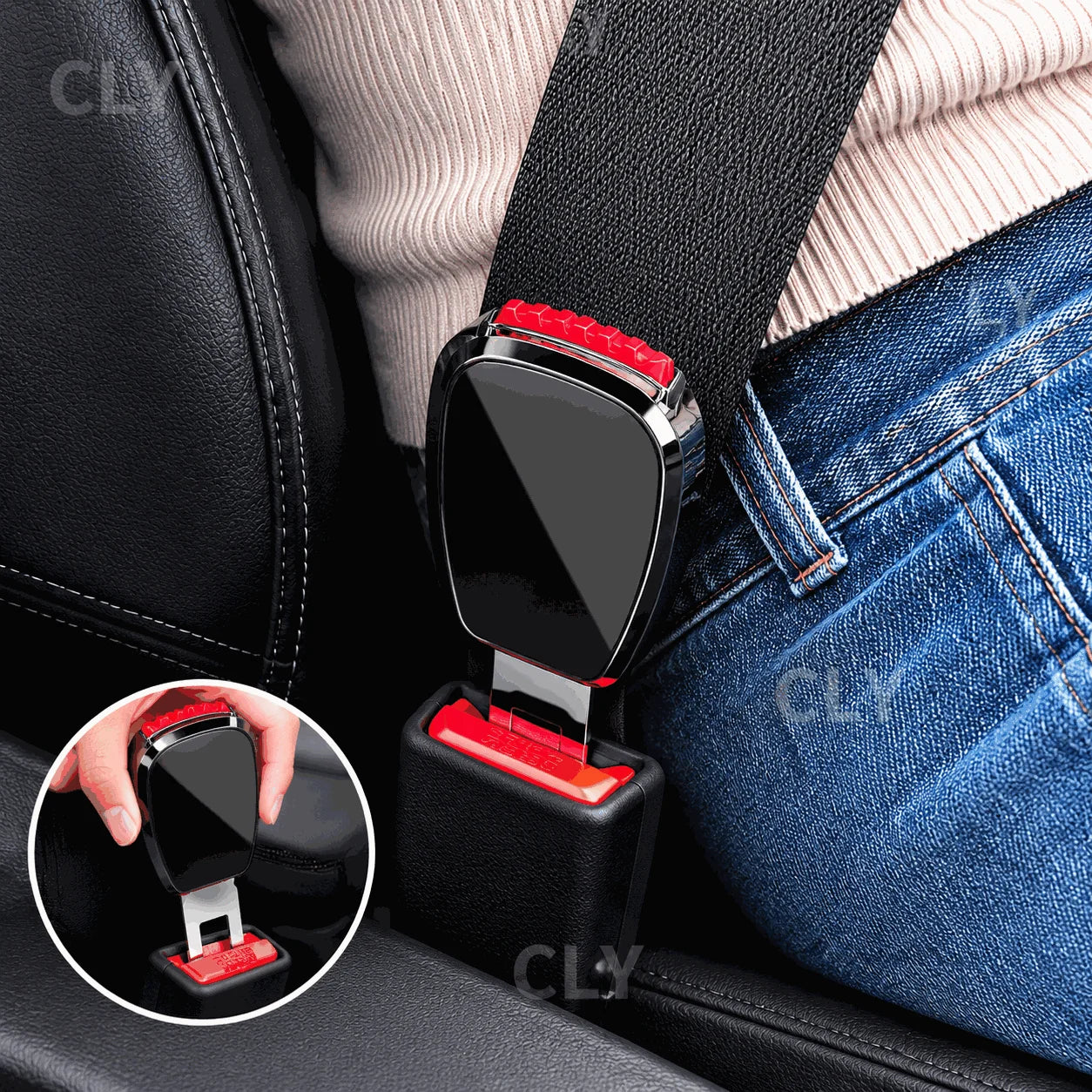 Car seat belt alloy safety belt extension connector car rear safety buckle holder plug-in belt clip