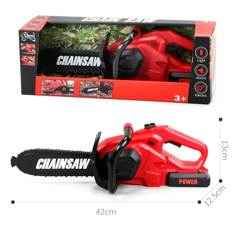 Children Electric Toolbox Pretend Play Toys Baby Simulation Tools Repair Lawn Mower Saw Hair Dryer Toy Maintenance Tool for Kid