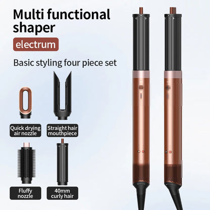 Professional 6 in 1 Cold Hot Air Styling Brush Hair Dryer Curling Iron Straightener Flat Iron 1700W Fast Dry Voluminous Waves