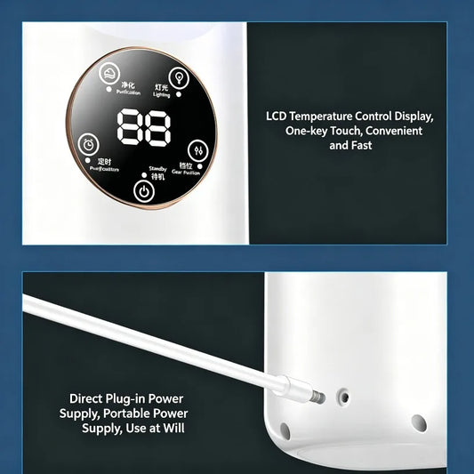 3 In 1 Air Conditioner Fan Mini Desktop Cooler Mist Cooling Humidifier with RGB Night Light for Home Office