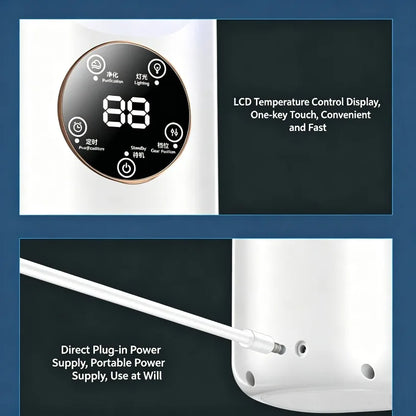 Desktop Cooling Fan Humidifier 2 In 1 Silent Circulation Air Cooler With RGB Light Touch LED Display For Office Bedroom Dorm