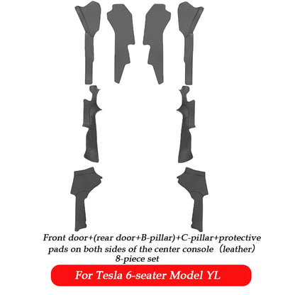 For Tesla Model Y L Launch 2025 2026+ Back Seat Cover 2PCS Leather Protector Wear-Resistant Kick Seatback Mats Accessories