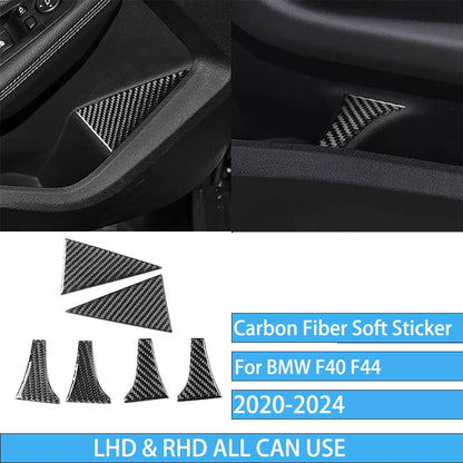 Real Carbon Fiber Car Accessories Black Trim Cover Soft Sticker For BMW 1/2 Series F40 F44 2020 2021 2022 2023 2024