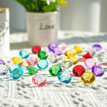 250PCS Pirate Treasure Chest Pool Diving Toys Acrylic Diamond Gems Small 19MM Vase Fillers Party Favors For Boys And Girls