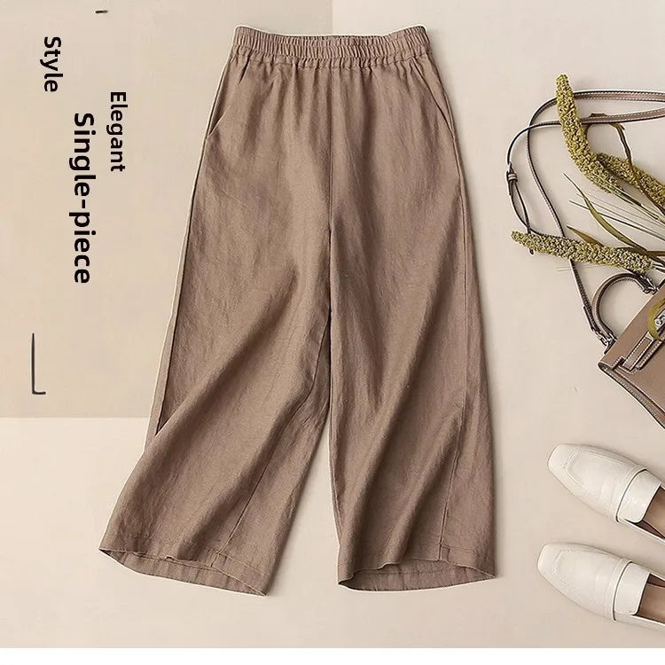 Fashionable Retro Linen Top And Pants Set for Women High End Cotton Linen Ensemble Summer 2026 Elegant Two Piece Suit