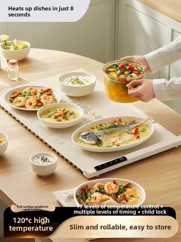 Thickened warming plate, heat preservation board, household winter placemat heater, flexible and rollable for cooking.