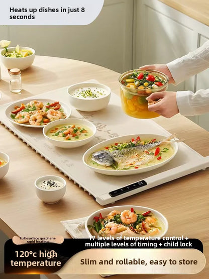Thickened warming plate, heat preservation board, household winter placemat heater, flexible and rollable for cooking.