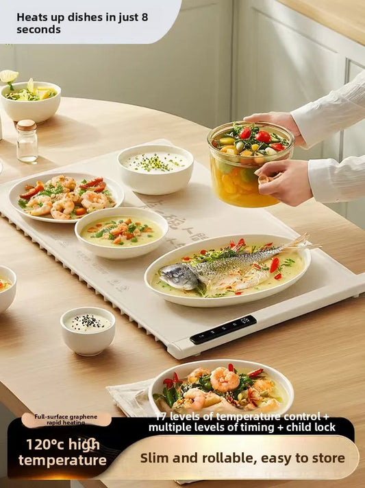 Thickened warming plate, heat preservation board, household winter placemat heater, flexible and rollable for cooking.
