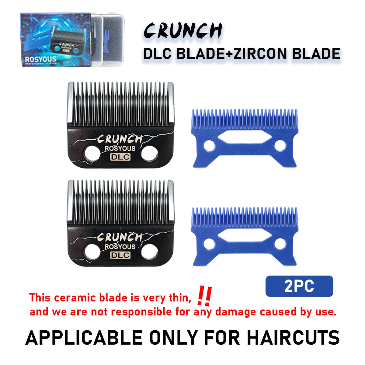 For JUCAI JC06 8148 V003 R66 M10 Madeshow Wmark VGR ROSYOUS Hair Clipper Accessories Replacement Zircon Blade CRUNCH DLC Blade