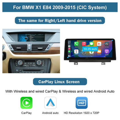 1920*720 Linux Touch Screen Wireless Carplay Android Auto Car Multimedia Player Display For BMW X1 E84 2009-2015 CIC