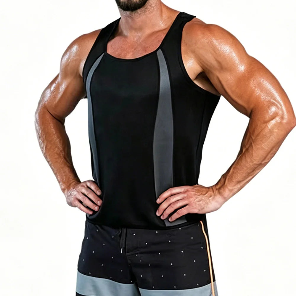 Neoprene Sauna Suit for Men Waist Trainer Body Shaper Sweat Suit for Weight Loss Workout Slimming Vest