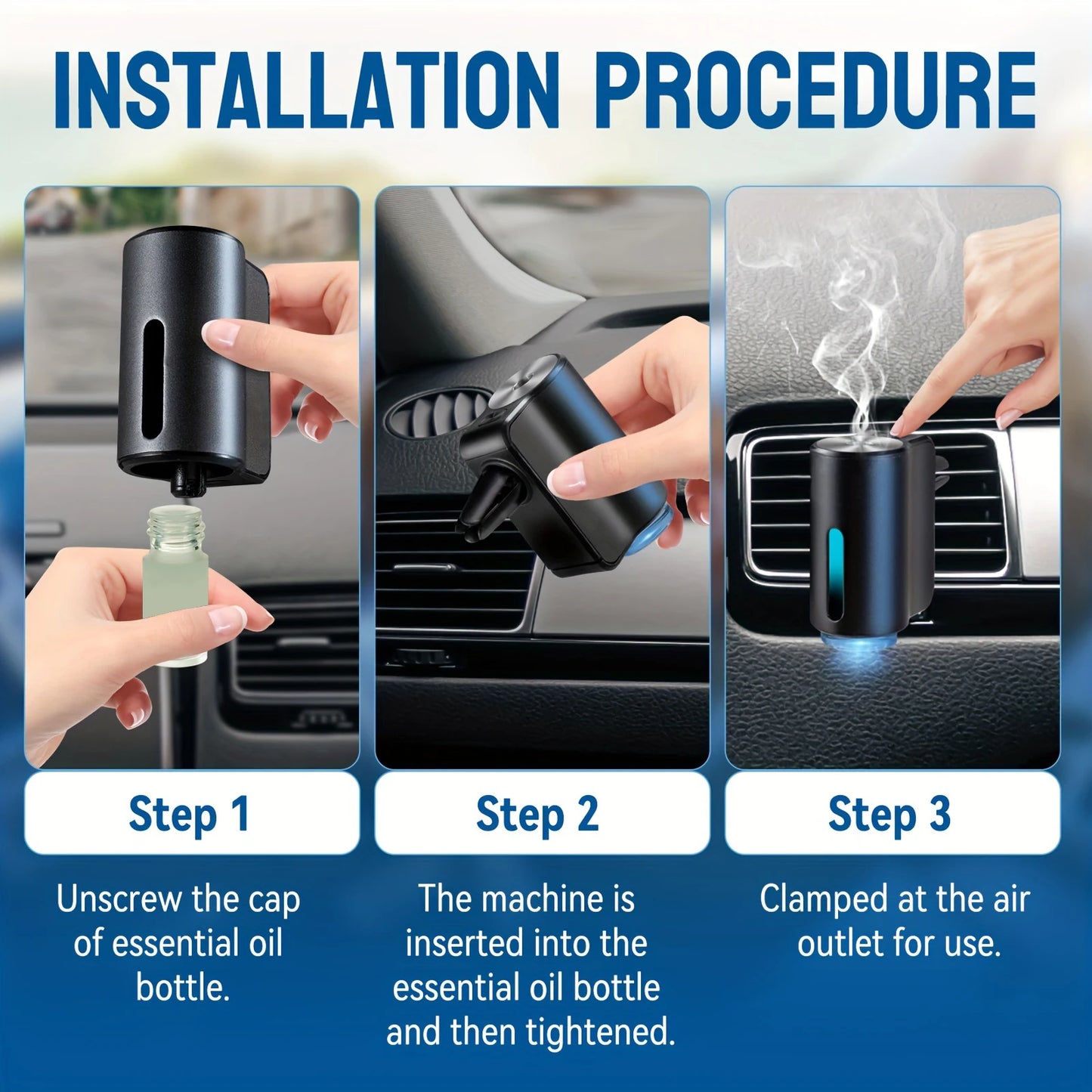 Car Aroma Diffuser Smart Car Air Fresheners Electric Vent Aromatherapy Diffuser Automatic Deodorizer Auto Interior Accessories