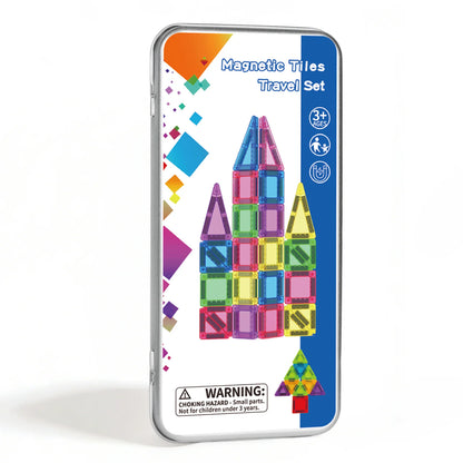 Mini Magnetic Building Blocks for Kids, Portable Travel Set. STEM Learning & Creative Construction. Perfect Gift for Birthdays