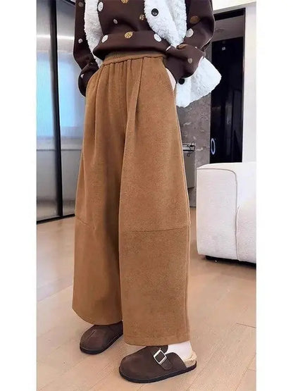 High Waist Wide Leg Pants Women's Thickened Loose Drapey Autumn Winter Large Size Banana Sweatpants Casual Straight Cut