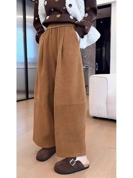 High Waist Wide Leg Pants Women's Thickened Loose Drapey Autumn Winter Large Size Banana Sweatpants Casual Straight Cut