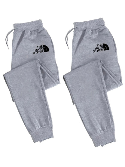 2-Pack Men's Polyester Joggers, Drawstring Waist, Wrinkle-Resistant, Breathable, Slim-Fit, Cuffed Hem, Smooth Drape, Ide