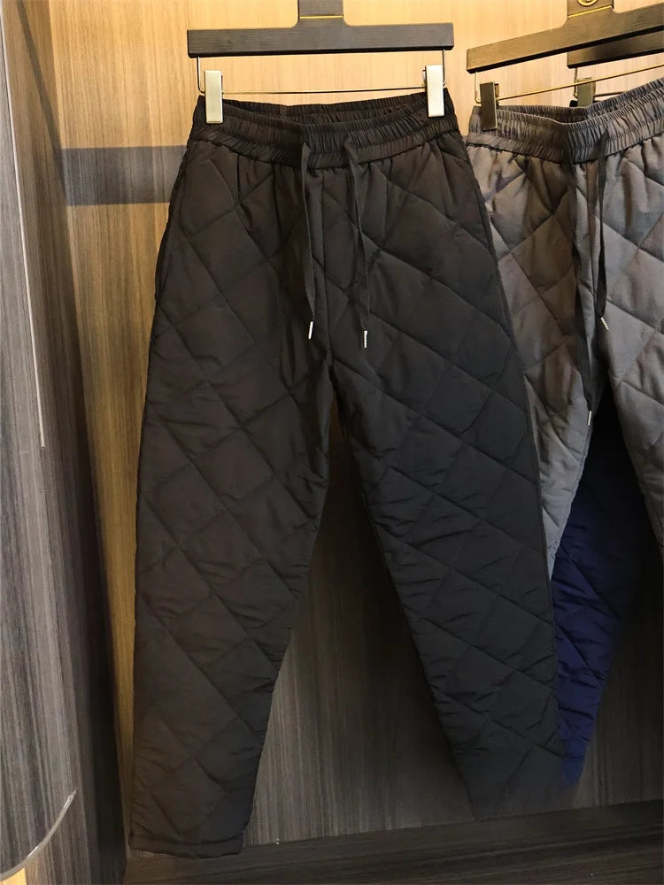 Warm Casual Cotton Pants Men's Autumn Winter Trousers with Cotton  3D Tailoring Faionable Urban Sle Long Pants
