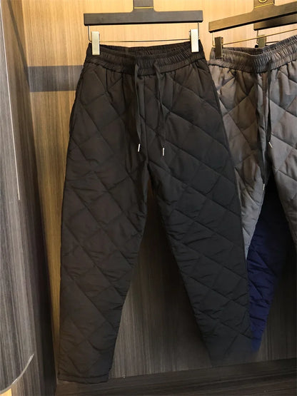 Warm Casual Cotton Pants Men's Autumn Winter Trousers with Cotton  3D Tailoring Faionable Urban Sle Long Pants