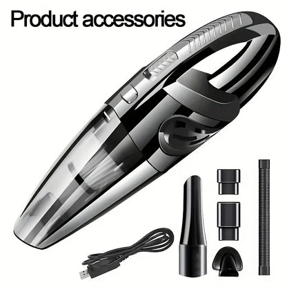 Car Cordless Vacuum Cleaner - High-Capacity Portable for Car Cleaning with Upgraded Aluminum Blade Suction Port, Powerful Motor
