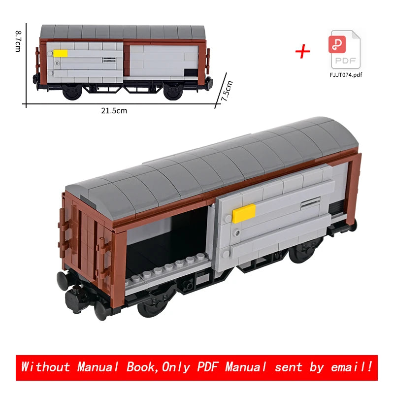 26cm Retro Double-Deck Passenger Train Car Building Blocks Model Green Gray Classic Train Display Toy for Hobbyists