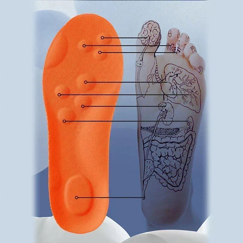 4D Massage Shoes Insoles Super Soft Latex Sports Insole for Feet Running Basket Shoe Sole Arch Support Orthopedic Inserts Unisex