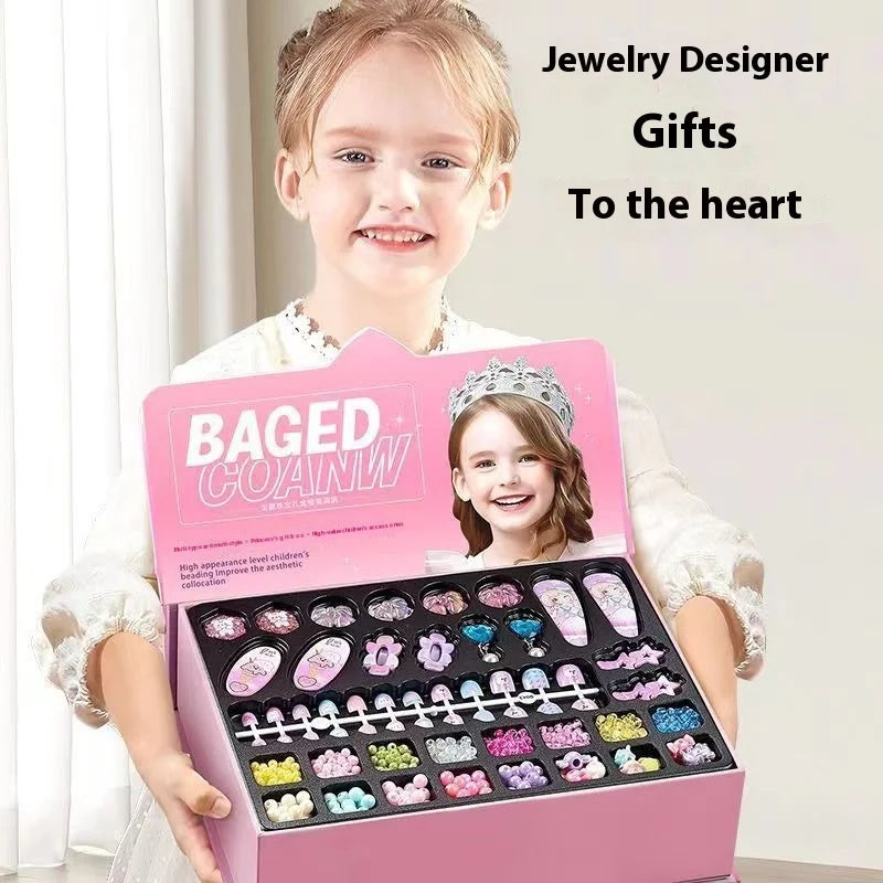 Girls' bracelets Beaded handmade DIY Jewelry Materials Toys Children's Indoor Interactive Puzzle Christmas Birthday Gifts