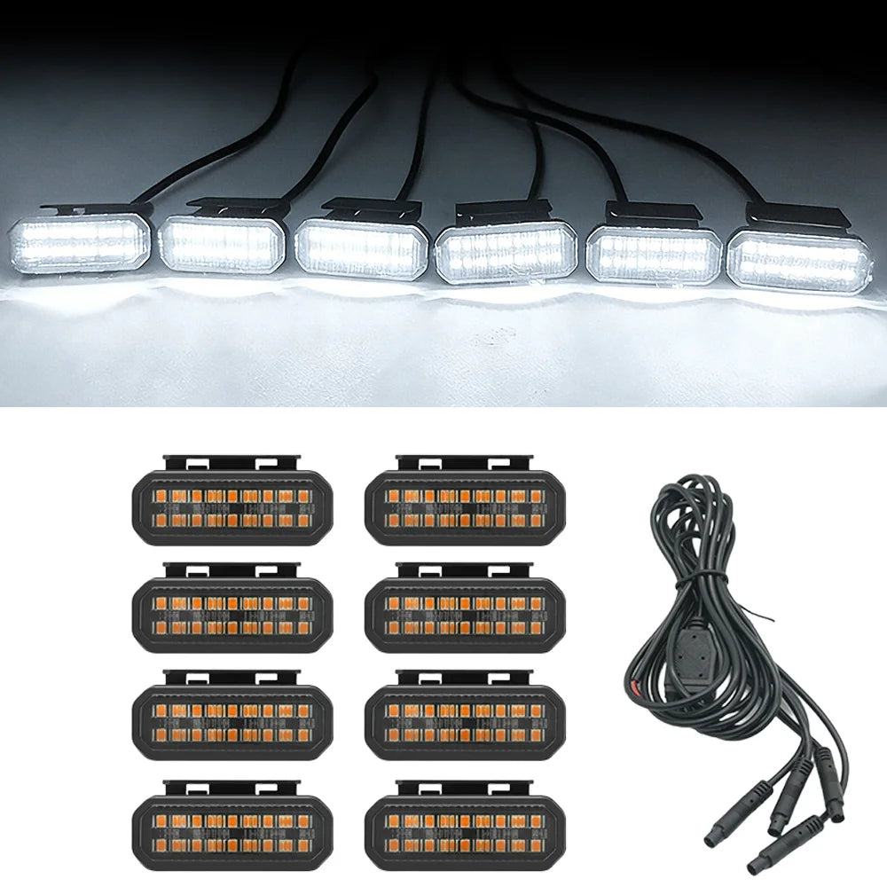 FOR TOYOTA HILUX LED Car Lights Front Grille LED Light Safety Warning Light Harness  Car Accessories LED Signal Lamps