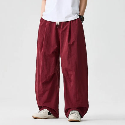 Wide Leg Pants Men and Women 2026 New Light Thin Solid Casual Harun Pants Elastic Waist Loose Oversize Fashion Trendy Streetwear