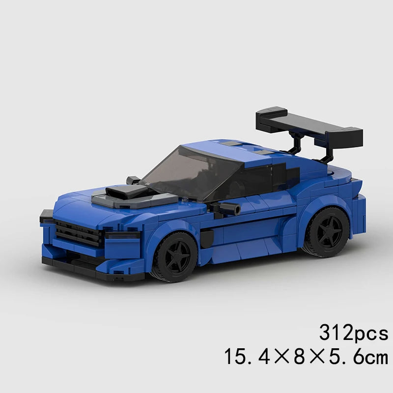 MOC Speed Sports Super Race Car Model Building Blocks Pickup Police Bricks City Racing Vehicle SUV Technical Rally Sport Toy
