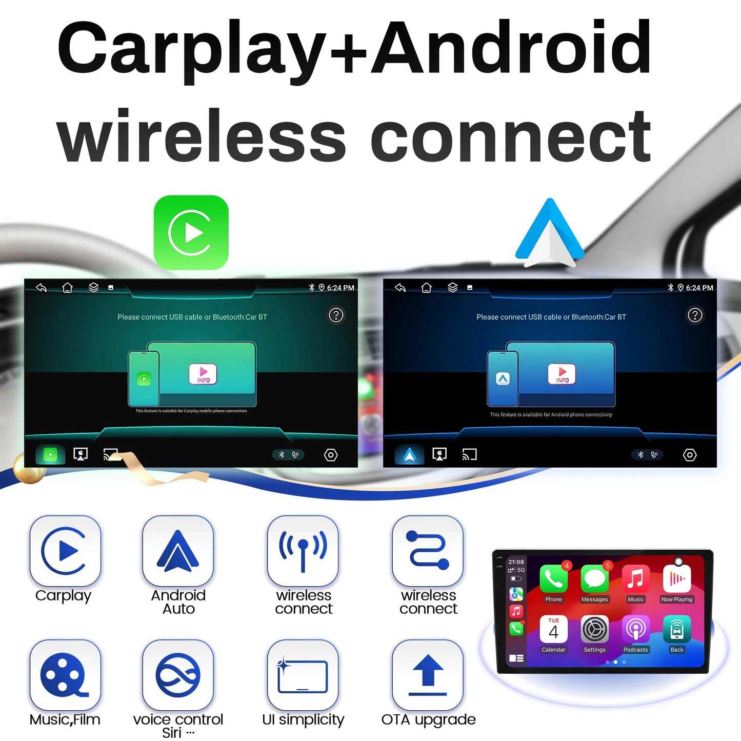 9" Car Radio For Peugeot 301 Citroen Elysee 2013-2018 Android 16 Wireless BT Carplay Multimedia Navigation Touch 2K QLED Screen