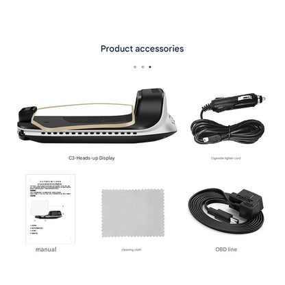 Car Navigation Projection HUD OBD2+GPS Head-Up Display Car Projector Speedometer /Water Temperature /Voltage/RPM Alarm