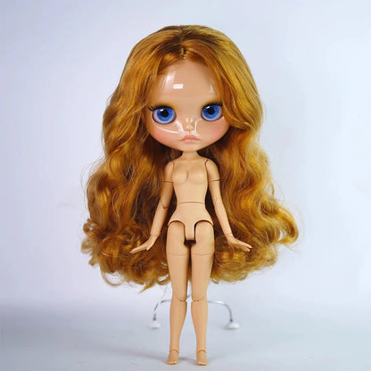 ICY DBS Blyth 30cm Doll Tan Skin Matte Face Glossy Face Pouting Lips 19 Joints Body Doll DIY Makeup Costume Doll Girls Gift Toy