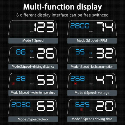 C500 BLUE OBD /T900 GPS HUD Gauge Display Car Head Up Display LCD Car Turbo Gauge Digital Odometer Universal Speed On-board Comp